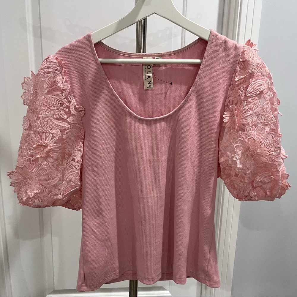 Anthropologie Women's Dolan Lace-Sleeve Sweatshirt by Dolan Left Coast Large